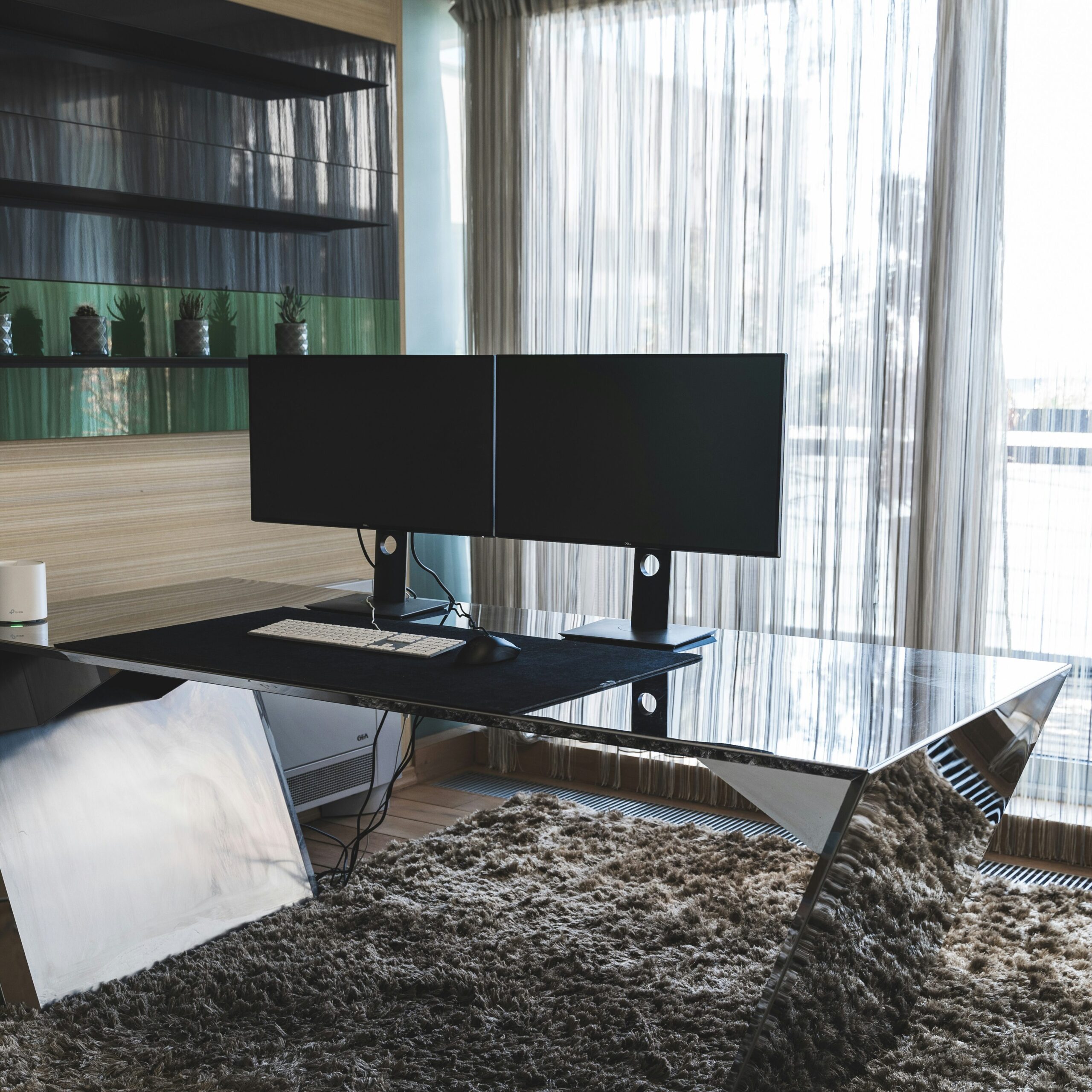 multi-monitor setup ergonomic productivity layout arm vs stand for monitors